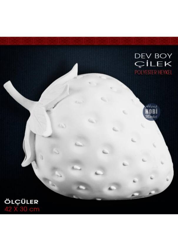 Dev Çilek Biblo Heykeli (42x30 cm) Ham Polyester - 1