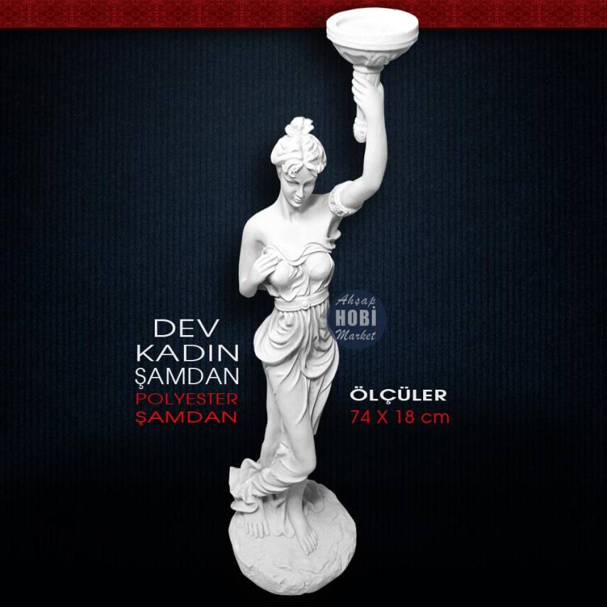 Dev Kadın Şamdan Mumluk (74x18 cm) Sadece Mağaza Satışı - 2