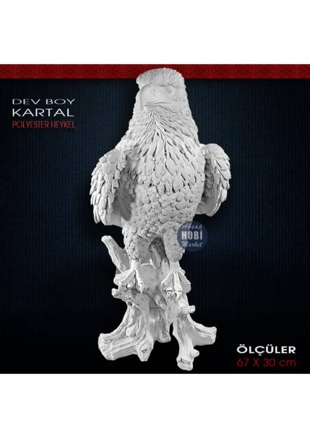 Dev Kartal Heykeli (67x30 cm) Ham Polyester - 1