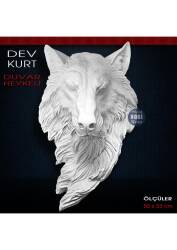 Dev Kurt Duvar Heykeli (50x33 cm) Ham Polyester - Tual Hobi Sanat