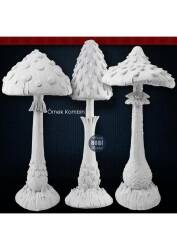 Dev Mantar Biblo Heykel Seti (3 Parça) Ham Polyester - Tual Hobi Sanat (1)