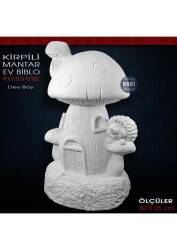 Dev Mantar Ev Heykeli Kirpi Figürlü (40x25 cm) Ham Polyester - Tual Hobi Sanat