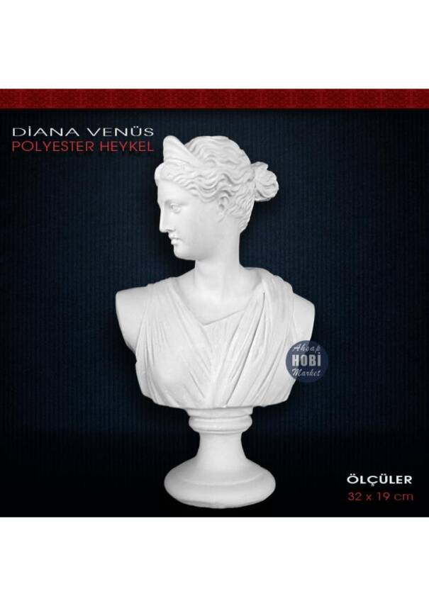 Diana Venüs Antik Kadın Heykeli (32x19 cm) Ham Polyester - 1