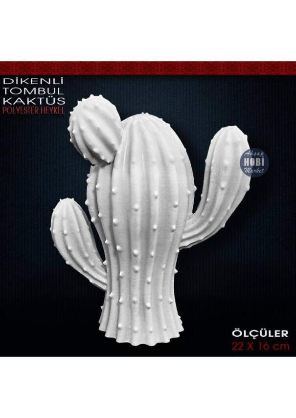 Dikenli Tombul Kaktüs Biblo (22x17 cm) Ham Polyester - 1