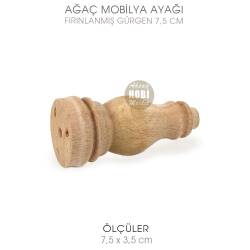 Doğal Ağaç Torna Mobilya ve Sandık Ayağı (7,5x3,5 cm) - Tual Hobi Craft İst (1)