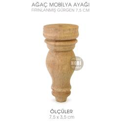 Doğal Ağaç Torna Mobilya ve Sandık Ayağı (7,5x3,5 cm) - Tual Hobi Craft İst