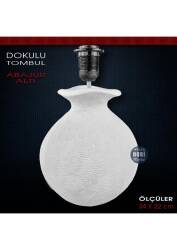 Dokulu Tombul Abajur Altı (34x22 cm) Ham Polyester - Tual Hobi Sanat