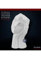 Dokulu Uyuyan Adam Saksı (21x12 cm) Ham Polyester - Tual Hobi Sanat