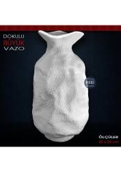 Dokulu Vazo Büyük (42x25 cm) Ham Polyester - Tual Hobi Sanat