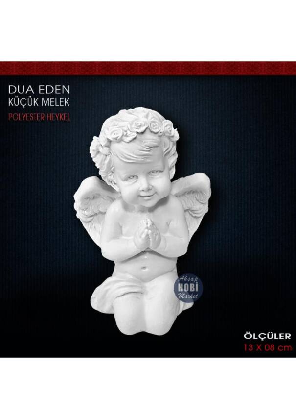 Dua Eden Küçük Melek Biblo (13x8 cm) Ham Polyester - 1