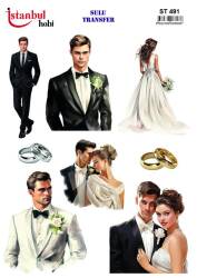 Düğün Desenli Sulu Transfer Kağıdı STI-491 - Tual Hobi Craft Ist