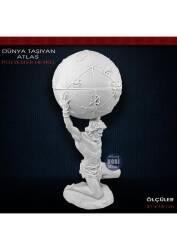 Dünya Taşıyan Atlas Heykeli (31x15cm) Ham Polyester - Tual Hobi Sanat