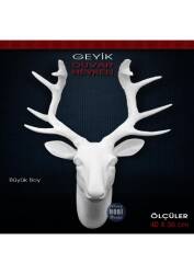 Duvar Geyik Büstü Heykeli (40x36 cm) Ham Polyester - Tual Hobi Sanat