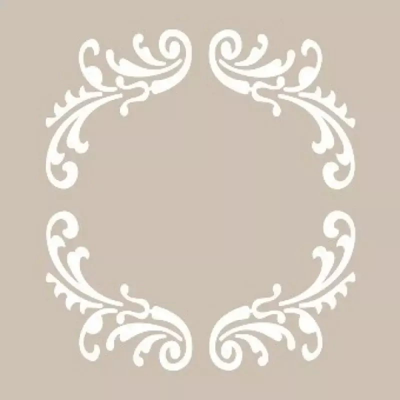 Ebru Desenli Motifli Kare Stencil Şablon KA04 - 1