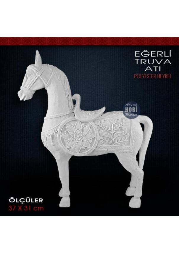 Eğerli Truva Atı Heykeli (37x31 cm) Ham Polyester - 1