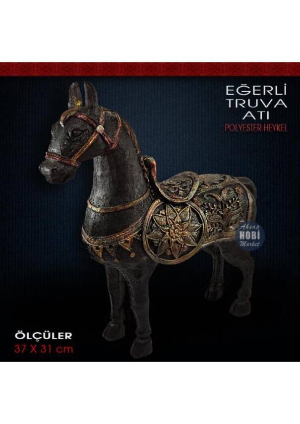 Eğerli Truva Atı Heykeli (37x31 cm) Ham Polyester - 2