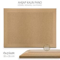 Eğimli Kenarlı Kalın A4 Duvar Pano (35x26 cm) Ham Ahşap - Tual Hobi Craft İst (1)