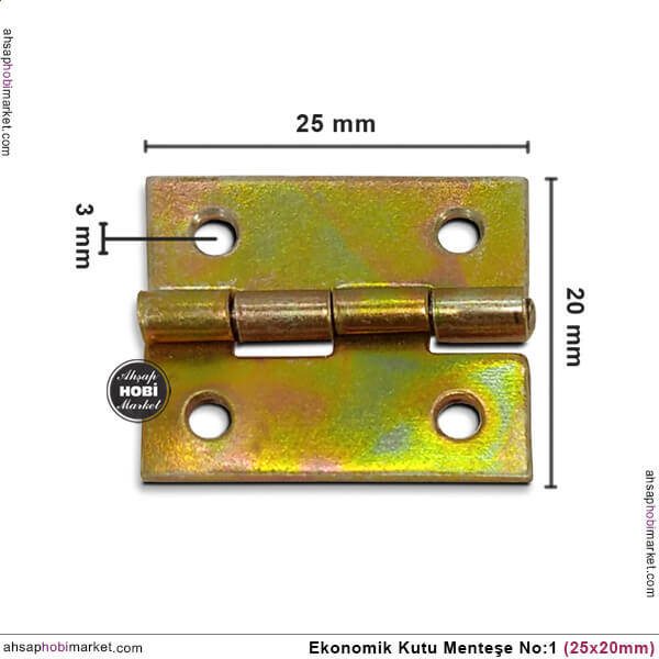 Ekonomik Menteşe No 1 (25x20mm) Janjanlı Sarı - 2