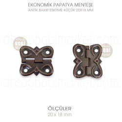 Ekonomik Papatya Menteşe Antik Küçük Boy (20x18 mm) - Tual Hobi Sanat