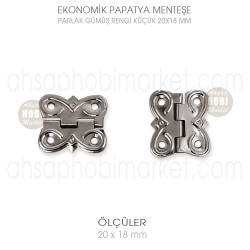 Ekonomik Papatya Menteşe Gümüş Küçük Boy (20x18 mm) - Tual Hobi Sanat