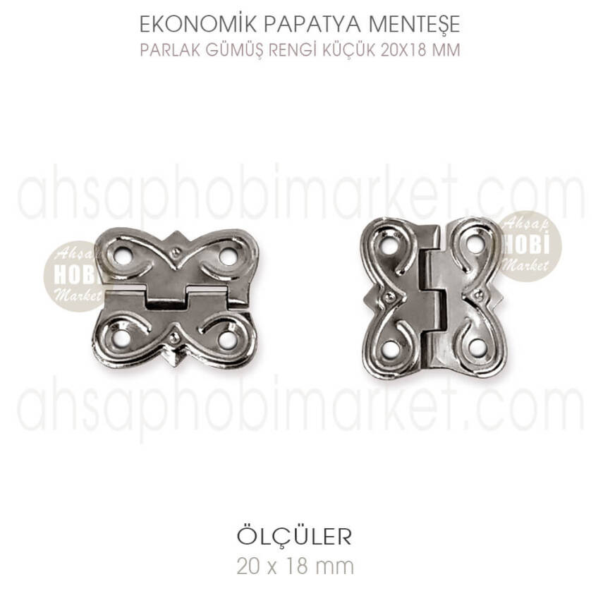 Ekonomik Papatya Menteşe Gümüş Küçük Boy (20x18 mm) - 1