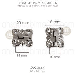 Ekonomik Papatya Menteşe Gümüş Küçük Boy (20x18 mm) - Tual Hobi Sanat (1)