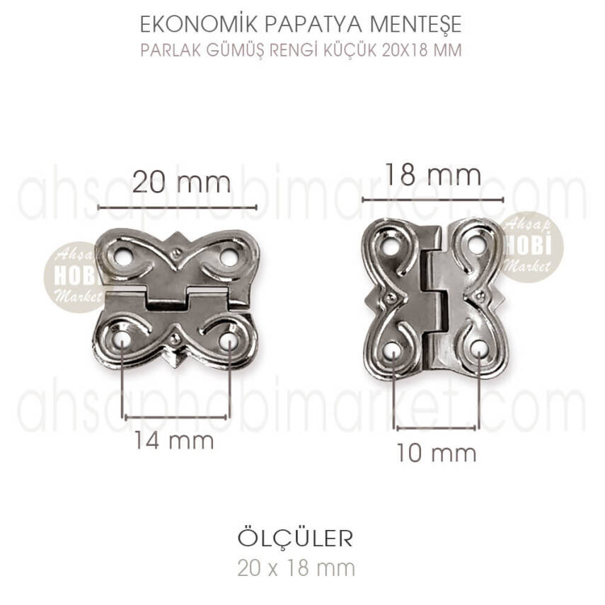 Ekonomik Papatya Menteşe Gümüş Küçük Boy (20x18 mm) - 2