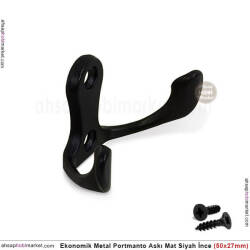 Ekonomik Portmanto Askısı Metal (50x27 mm) Mat Siyah - Tual Hobi Sanat (1)