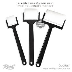 Ekonomik Plastik Saplı Rulo Sünger Fırça Seti (3'lü Set) - Rich (1)