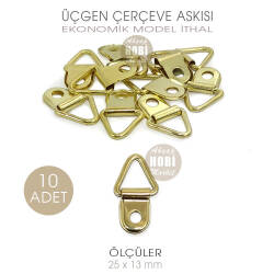 Ekonomik Üçgen Telli Çerçeve Askısı 10 Adet (25x13 cm) İthal - Tual Hobi Sanat