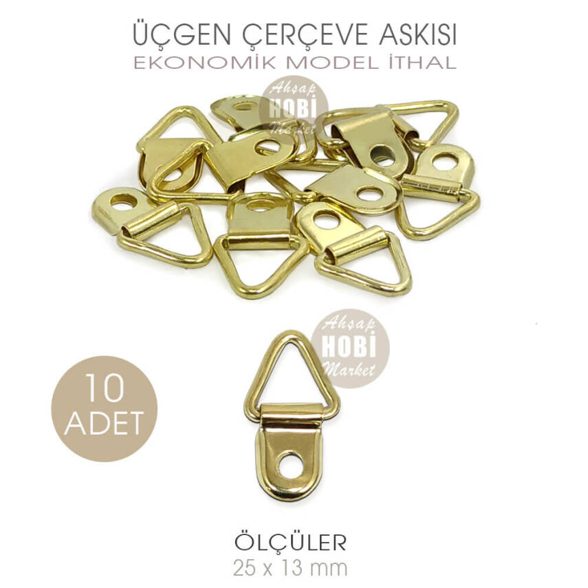 Ekonomik Üçgen Telli Çerçeve Askısı 10 Adet (25x13 cm) İthal - 1