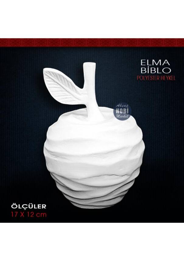 Elma Biblo Heykel (17x12 cm) Ham Polyester - 1