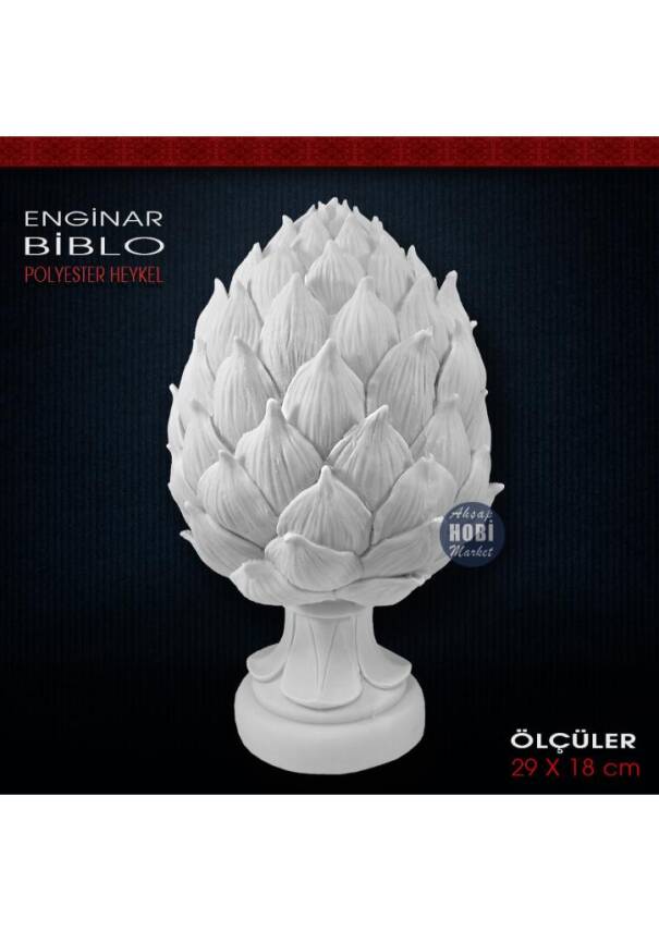 Enginar Biblo Heykeli (29x18 cm) Ham Polyester - 1