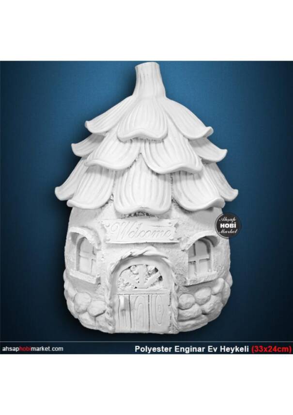 Enginar Çilek Ev Heykeli (34x24 cm) Ham Polyester - 2