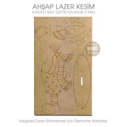 Erkek Geyik Yılbaşı Süsü (19x13 cm) Ahşap Lazer Kesim - Tual Hobi Craft İst (1)