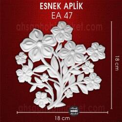 Esnek Aplik EA 47 Tamamlayıcı Obje (18x18 cm) Büyük Çiçek - Tual Hobi Craft İst