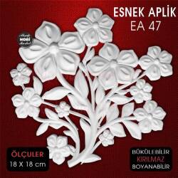 Esnek Aplik EA 47 Tamamlayıcı Obje (18x18 cm) Büyük Çiçek - Tual Hobi Craft İst (1)
