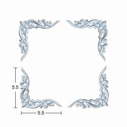 Esnek Aplik EA 69 Köşe Tamamlayıcı Obje (5,5x5,5 cm) 4 Adet - Tual Hobi Craft İst