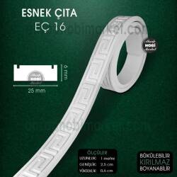 Esnek Çıta EÇ 16 (25X6 mm) Esnek Mobilya Çıtası (1 Metre) - Tual Hobi Craft İst
