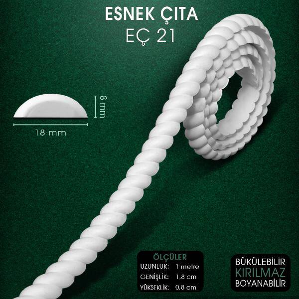 Esnek Çıta EÇ 21 (1,8X0,8 cm) Esnek Mobilya Çıtası (1 Metre) - 1
