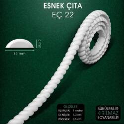 Esnek Çıta EÇ 22 (1,3X0,6 cm) Esnek Mobilya Çıtası (1 Metre) - Tual Hobi Craft İst