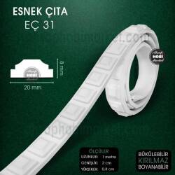 Esnek Çıta EÇ 31 (2X0,8 cm) Esnek Mobilya Çıtası (1 Metre) - Tual Hobi Craft İst