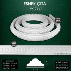 Esnek Çıta EÇ 51 (2X1 cm) Esnek Mobilya Çıtası (1 Metre) - Tual Hobi Craft İst
