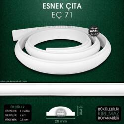 Esnek Çıta EÇ 71 (2X0,8 cm) Esnek Mobilya Çıtası (1 Metre) - Tual Hobi Craft İst