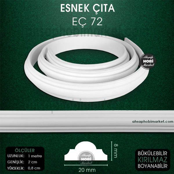 Esnek Çıta EÇ 72 (2X0,8 cm) Esnek Mobilya Çıtası (1 Metre) - 1