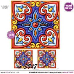 Etnik Desenli Pirinç Dekopaj Model : 3848 - Line Art