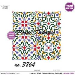 Etnik Desenli Pirinç Dekopaj Model : 3864 - Line Art