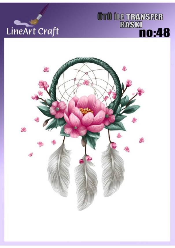 Etnik Düş Kapanı Desenli Kumaş Transfer Kağıdı LNT-K048 (20x20 cm) - 1