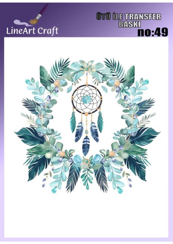 Etnik Düş Kapanı Desenli Kumaş Transfer Kağıdı LNT-K049 (20x20 cm) - 1