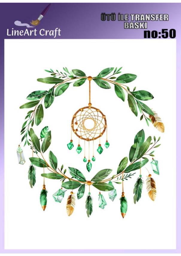 Etnik Düş Kapanı Desenli Kumaş Transfer Kağıdı LNT-K050 (20x20 cm) - 1